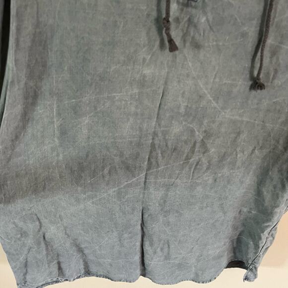 Cloth & Stone Distressed Lace Up Tunic Shift Dress Sz M Tencel Lyocell Casual - Picture 5 of 11